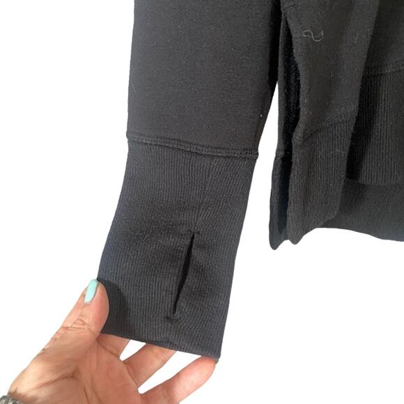 Athleta Black Long Sleeve Athletic Pullover Casual Sweatshirt Women SZ MP - Picture 4 of 8